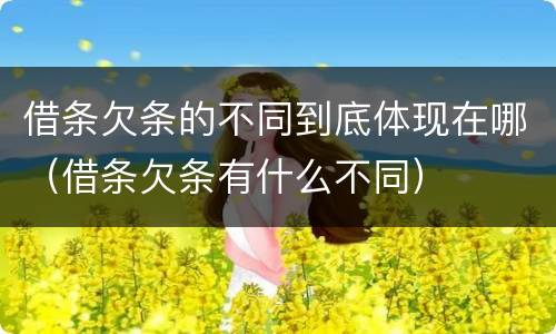 借条欠条的不同到底体现在哪（借条欠条有什么不同）