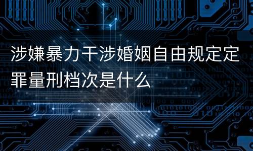 涉嫌暴力干涉婚姻自由规定定罪量刑档次是什么
