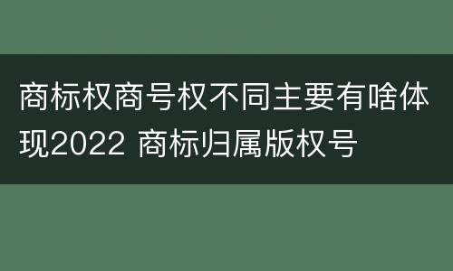 商标权商号权不同主要有啥体现2022 商标归属版权号