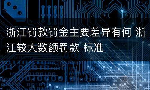 浙江罚款罚金主要差异有何 浙江较大数额罚款 标准