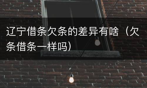 辽宁借条欠条的差异有啥（欠条借条一样吗）