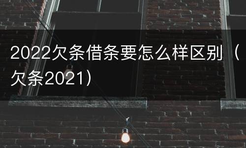 2022欠条借条要怎么样区别（欠条2021）