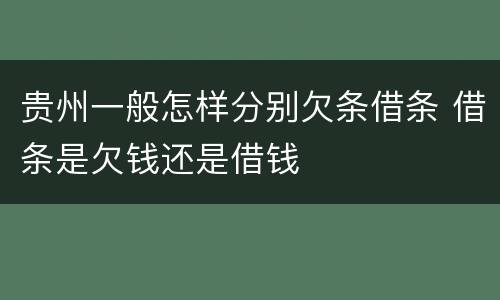 贵州一般怎样分别欠条借条 借条是欠钱还是借钱