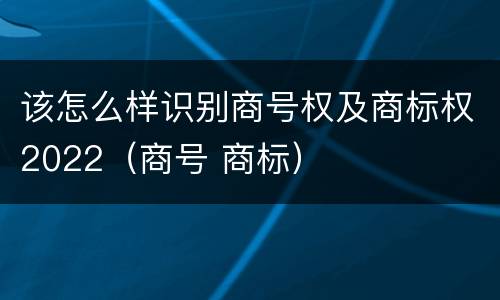 该怎么样识别商号权及商标权2022（商号 商标）