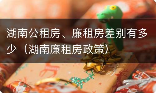 湖南公租房、廉租房差别有多少（湖南廉租房政策）
