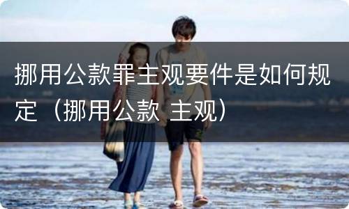 挪用公款罪主观要件是如何规定（挪用公款 主观）