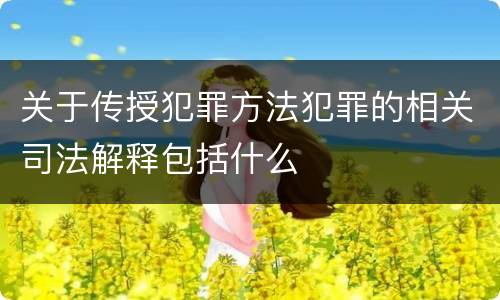 关于传授犯罪方法犯罪的相关司法解释包括什么