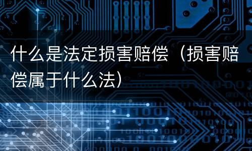 什么是法定损害赔偿（损害赔偿属于什么法）