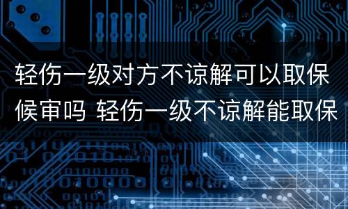 轻伤一级对方不谅解可以取保候审吗 轻伤一级不谅解能取保候审吗