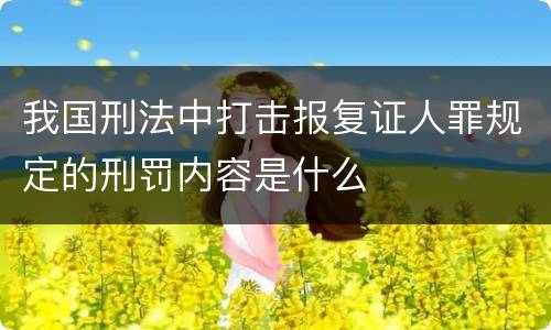 我国刑法中打击报复证人罪规定的刑罚内容是什么