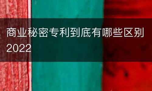 商业秘密专利到底有哪些区别2022