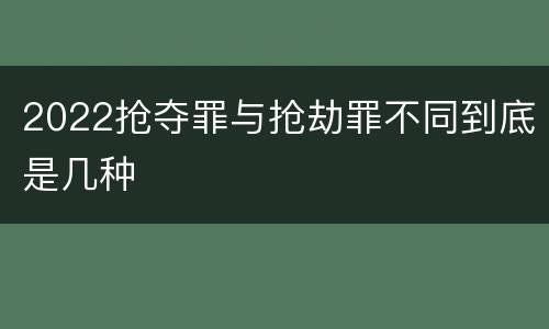 2022抢夺罪与抢劫罪不同到底是几种