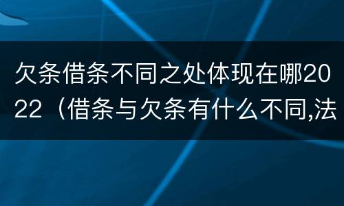 欠条借条不同之处体现在哪2022（借条与欠条有什么不同,法律上有什么见解）