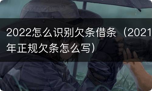 2022怎么识别欠条借条（2021年正规欠条怎么写）