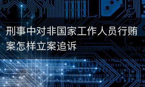 刑事中对非国家工作人员行贿案怎样立案追诉