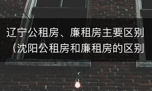 辽宁公租房、廉租房主要区别（沈阳公租房和廉租房的区别）