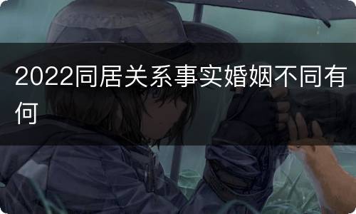 2022同居关系事实婚姻不同有何