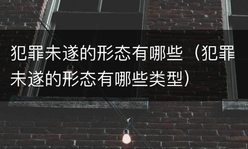 犯罪未遂的形态有哪些（犯罪未遂的形态有哪些类型）