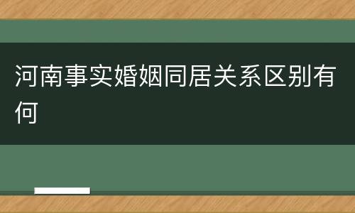 河南事实婚姻同居关系区别有何