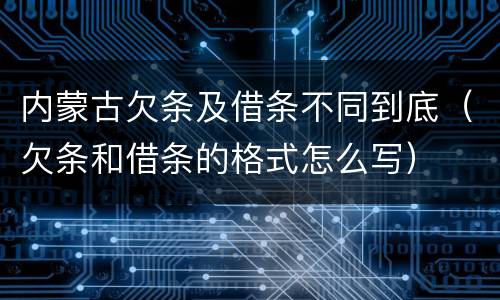 内蒙古欠条及借条不同到底（欠条和借条的格式怎么写）