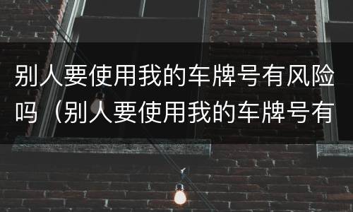别人要使用我的车牌号有风险吗（别人要使用我的车牌号有风险吗怎么办）