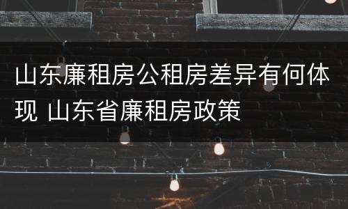 山东廉租房公租房差异有何体现 山东省廉租房政策