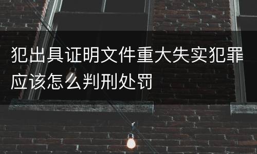犯出具证明文件重大失实犯罪应该怎么判刑处罚