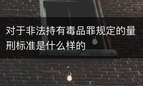 对于非法持有毒品罪规定的量刑标准是什么样的