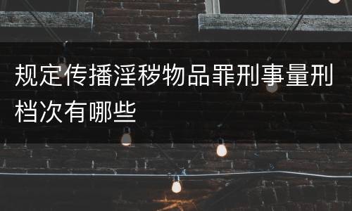 规定传播淫秽物品罪刑事量刑档次有哪些