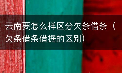 云南要怎么样区分欠条借条（欠条借条借据的区别）