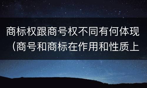 商标权跟商号权不同有何体现（商号和商标在作用和性质上的区别）