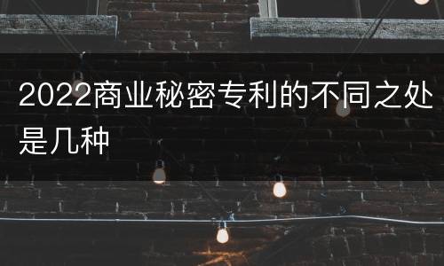 2022商业秘密专利的不同之处是几种