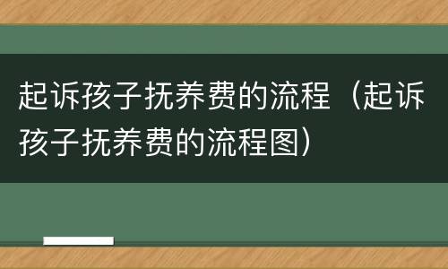 起诉孩子抚养费的流程（起诉孩子抚养费的流程图）