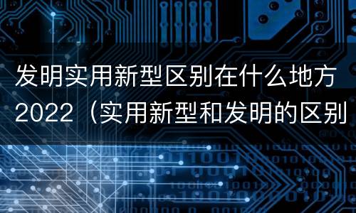 发明实用新型区别在什么地方2022（实用新型和发明的区别）