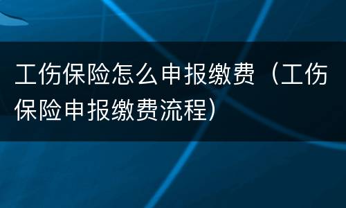 工伤保险怎么申报缴费（工伤保险申报缴费流程）