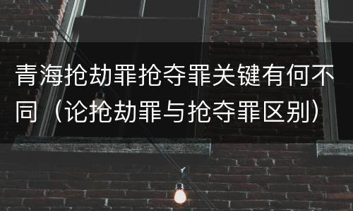 青海抢劫罪抢夺罪关键有何不同（论抢劫罪与抢夺罪区别）