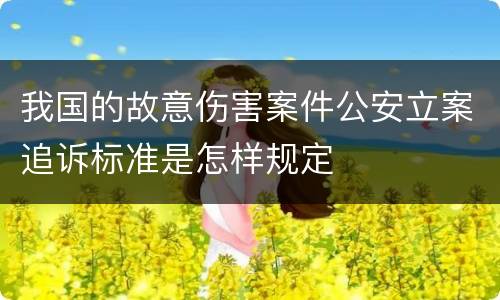 我国的故意伤害案件公安立案追诉标准是怎样规定