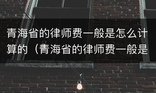 青海省的律师费一般是怎么计算的（青海省的律师费一般是怎么计算的啊）