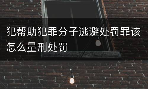 犯帮助犯罪分子逃避处罚罪该怎么量刑处罚
