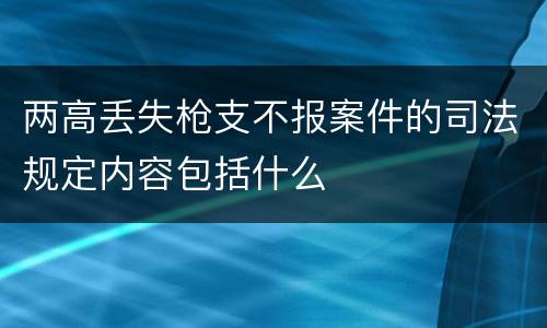 两高丢失枪支不报案件的司法规定内容包括什么