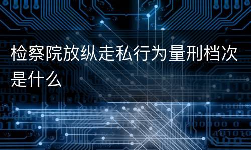 检察院放纵走私行为量刑档次是什么