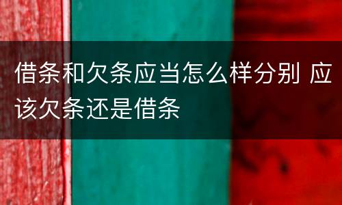 借条和欠条应当怎么样分别 应该欠条还是借条