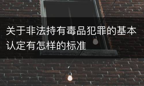 关于非法持有毒品犯罪的基本认定有怎样的标准