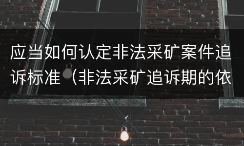 应当如何认定非法采矿案件追诉标准（非法采矿追诉期的依据）