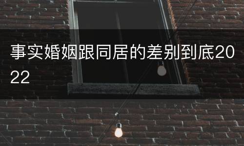 事实婚姻跟同居的差别到底2022