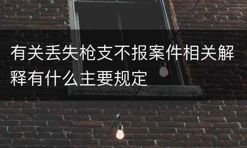 有关丢失枪支不报案件相关解释有什么主要规定