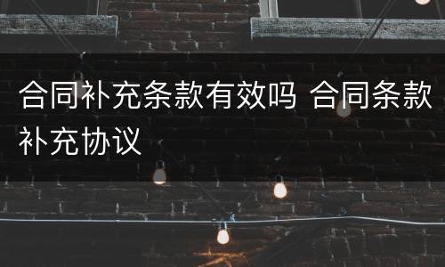 合同补充条款有效吗 合同条款补充协议