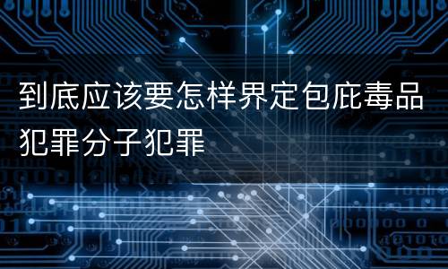 到底应该要怎样界定包庇毒品犯罪分子犯罪