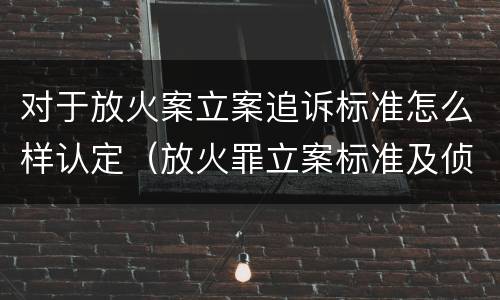 对于放火案立案追诉标准怎么样认定（放火罪立案标准及侦查）