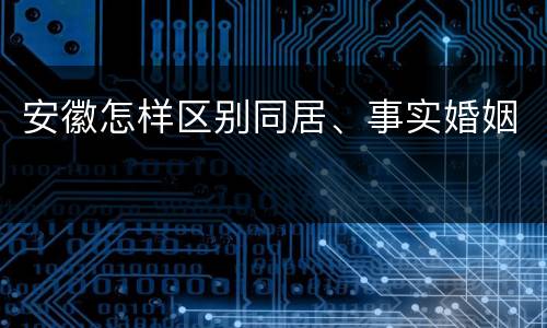 安徽怎样区别同居、事实婚姻